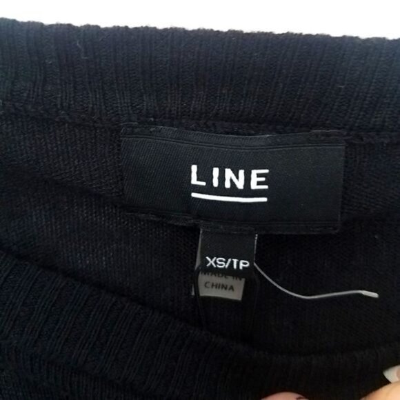 LINE Cashmere blend wide neck sweater Caviar Black XS NWT - Picture 3 of 7